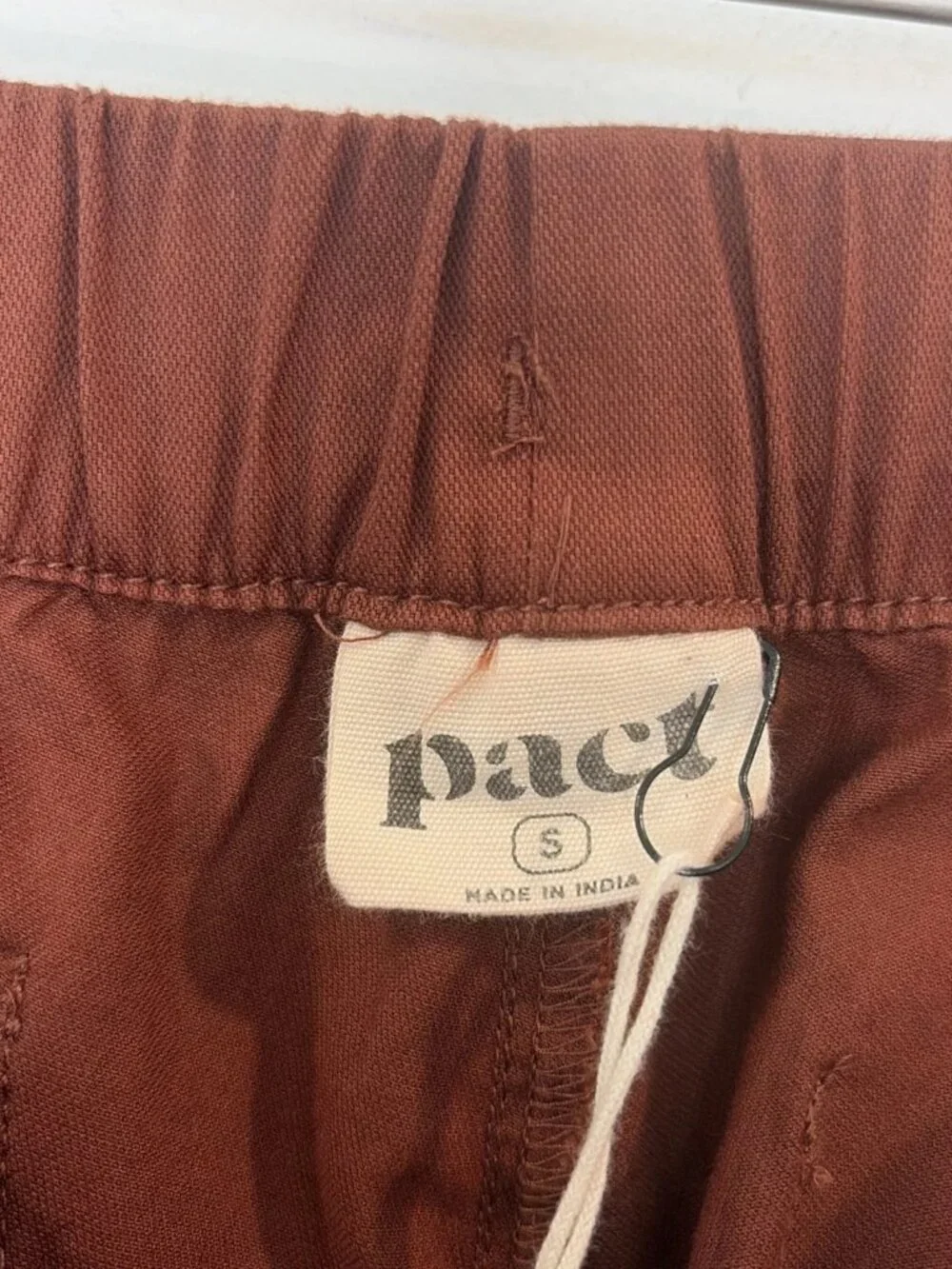 Pact Cropped Drawstring Pants in Rust
